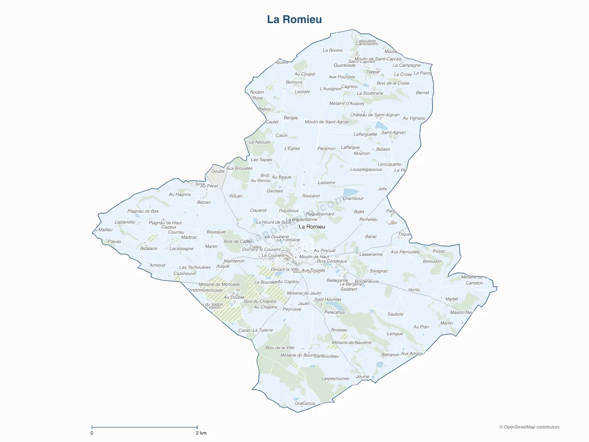 Carte de La Romieu à personnaliser