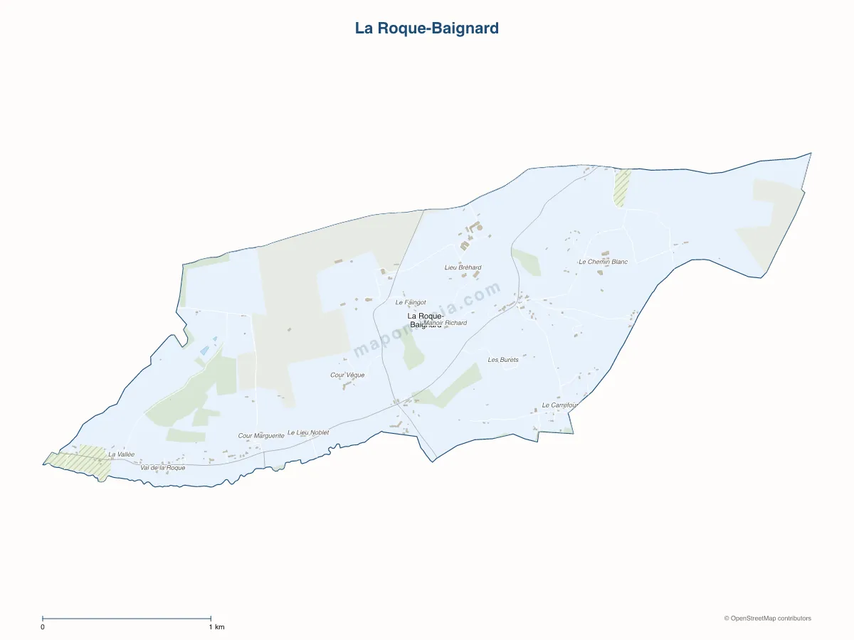 Carte de La Roque-Baignard à personnaliser