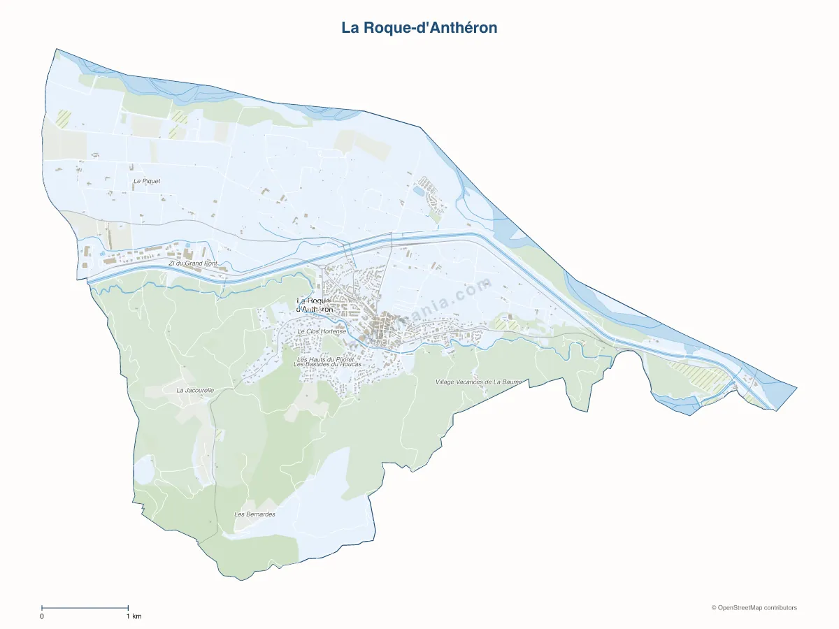 Carte de La Roque-d'Anthéron à personnaliser