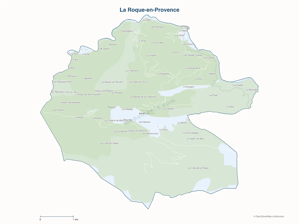 Carte de La Roque-en-Provence à personnaliser