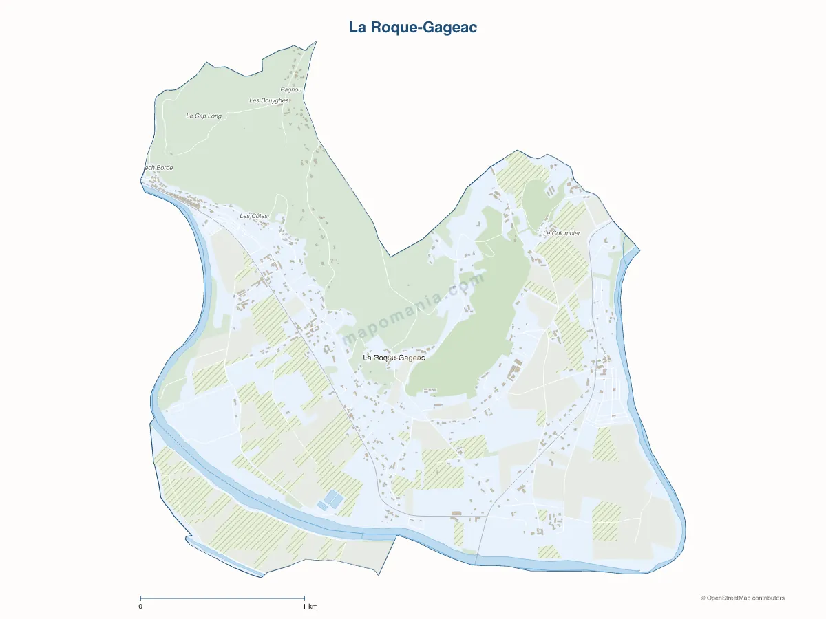 Carte de La Roque-Gageac à personnaliser