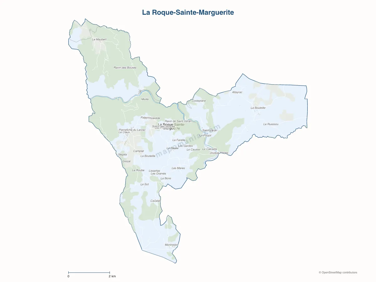 Carte de La Roque-Sainte-Marguerite à personnaliser