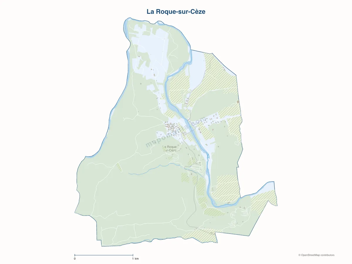 Carte de La Roque-sur-Cèze à personnaliser