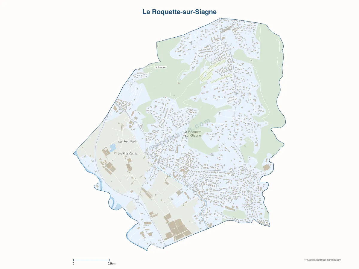 Carte de La Roquette-sur-Siagne à personnaliser