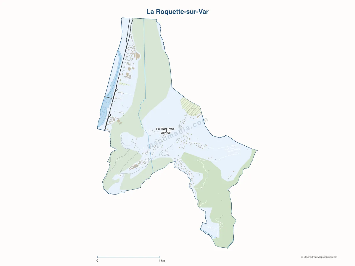 Carte de La Roquette-sur-Var à personnaliser