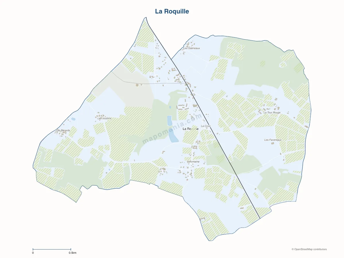 Carte de La Roquille à personnaliser