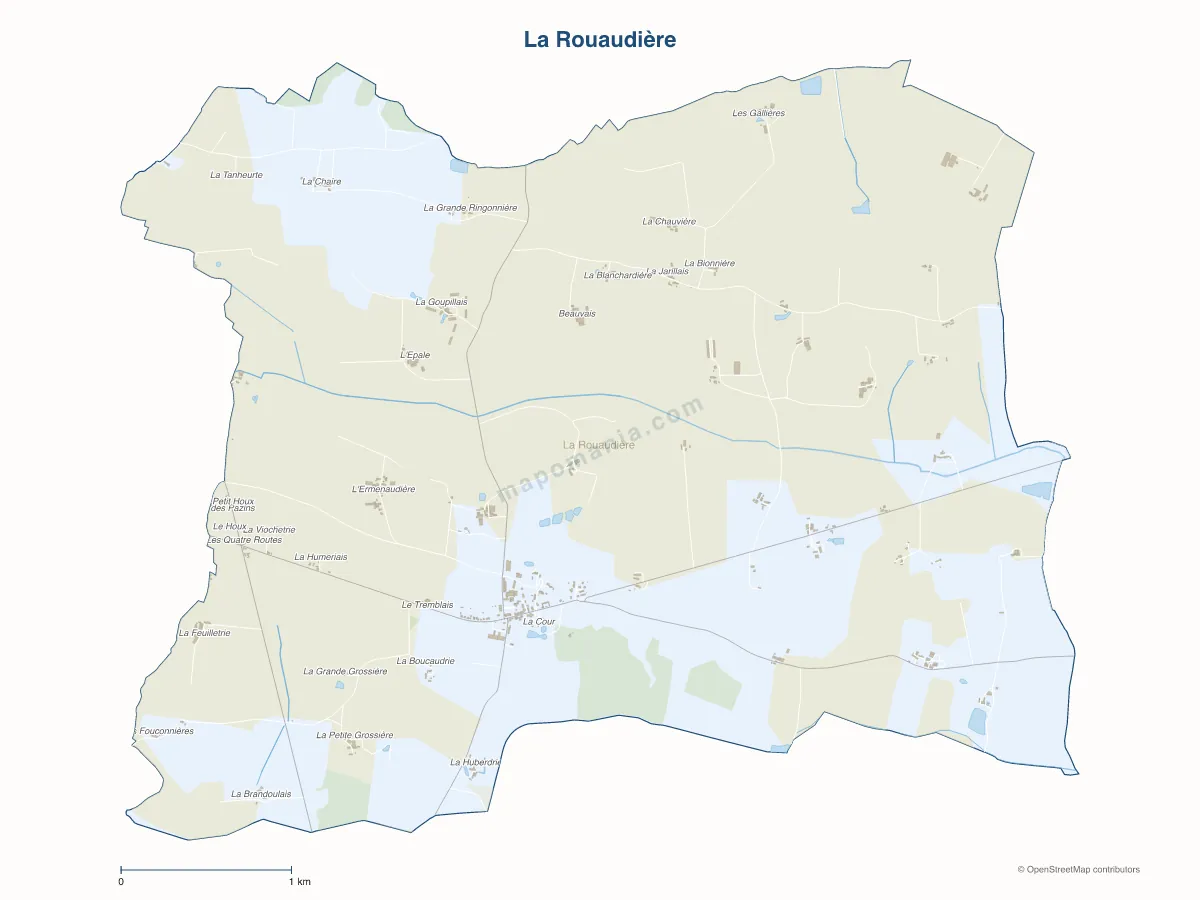 Carte de La Rouaudière à personnaliser
