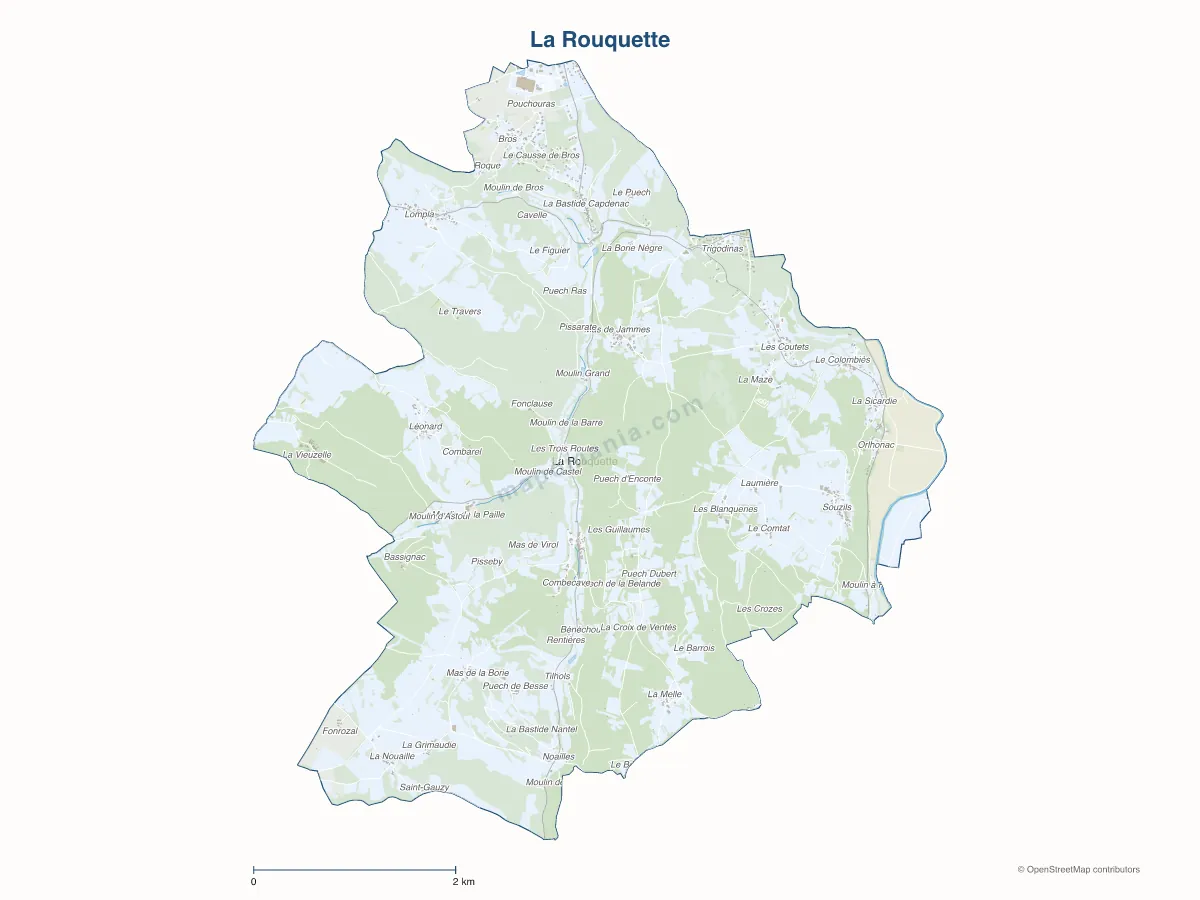 Carte de La Rouquette à personnaliser