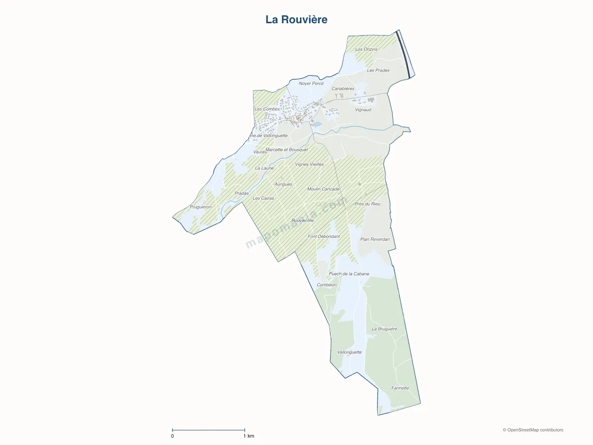 Carte de La Rouvière à personnaliser