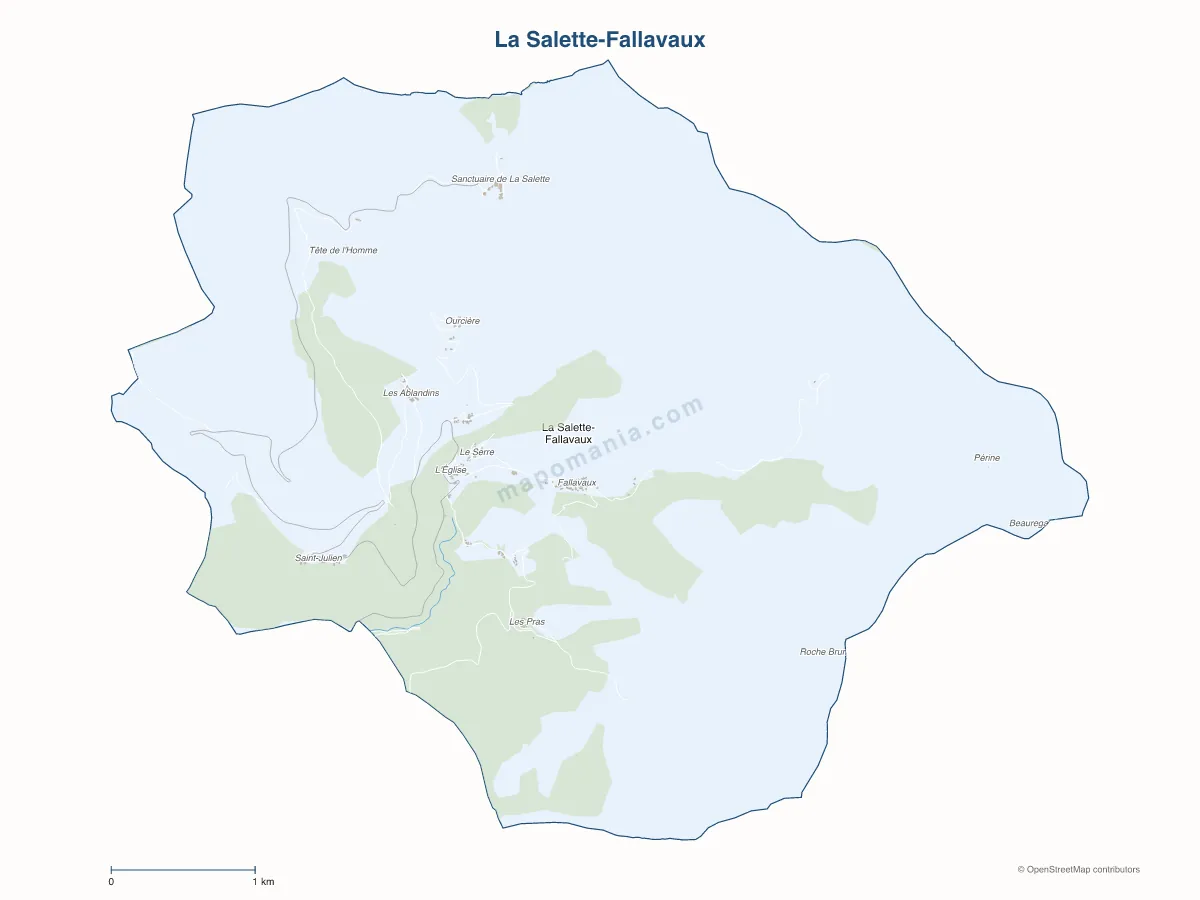Carte de La Salette-Fallavaux à personnaliser