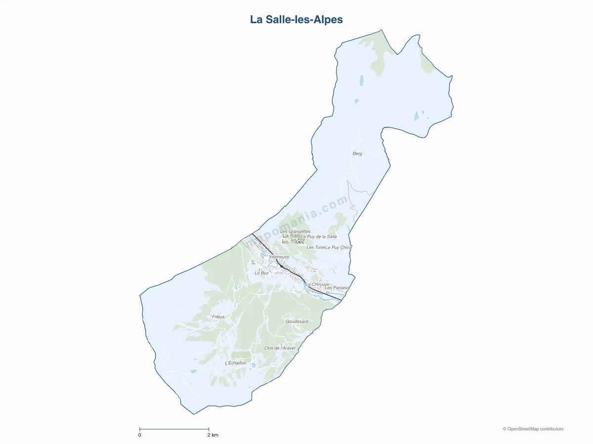 Carte de La Salle-les-Alpes à personnaliser
