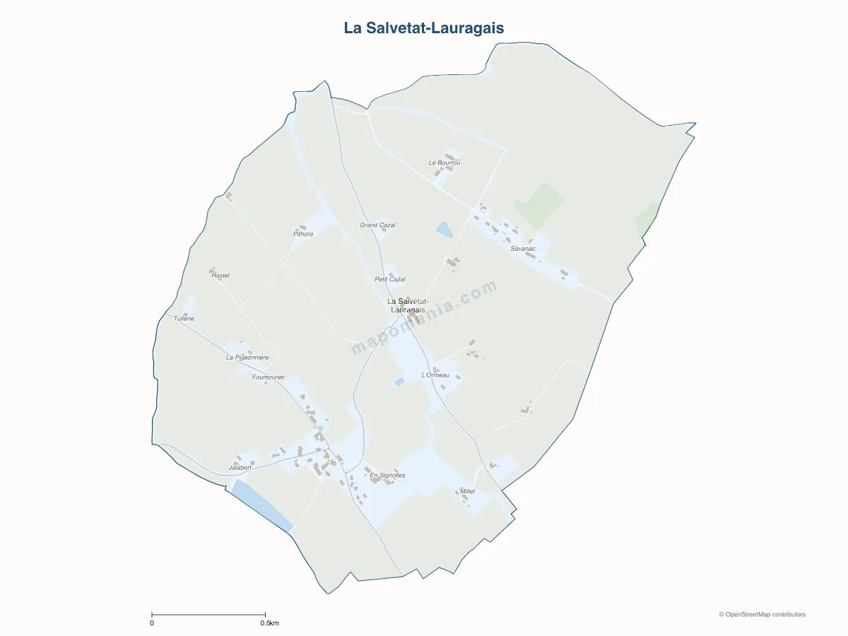 Carte de La Salvetat-Lauragais à personnaliser