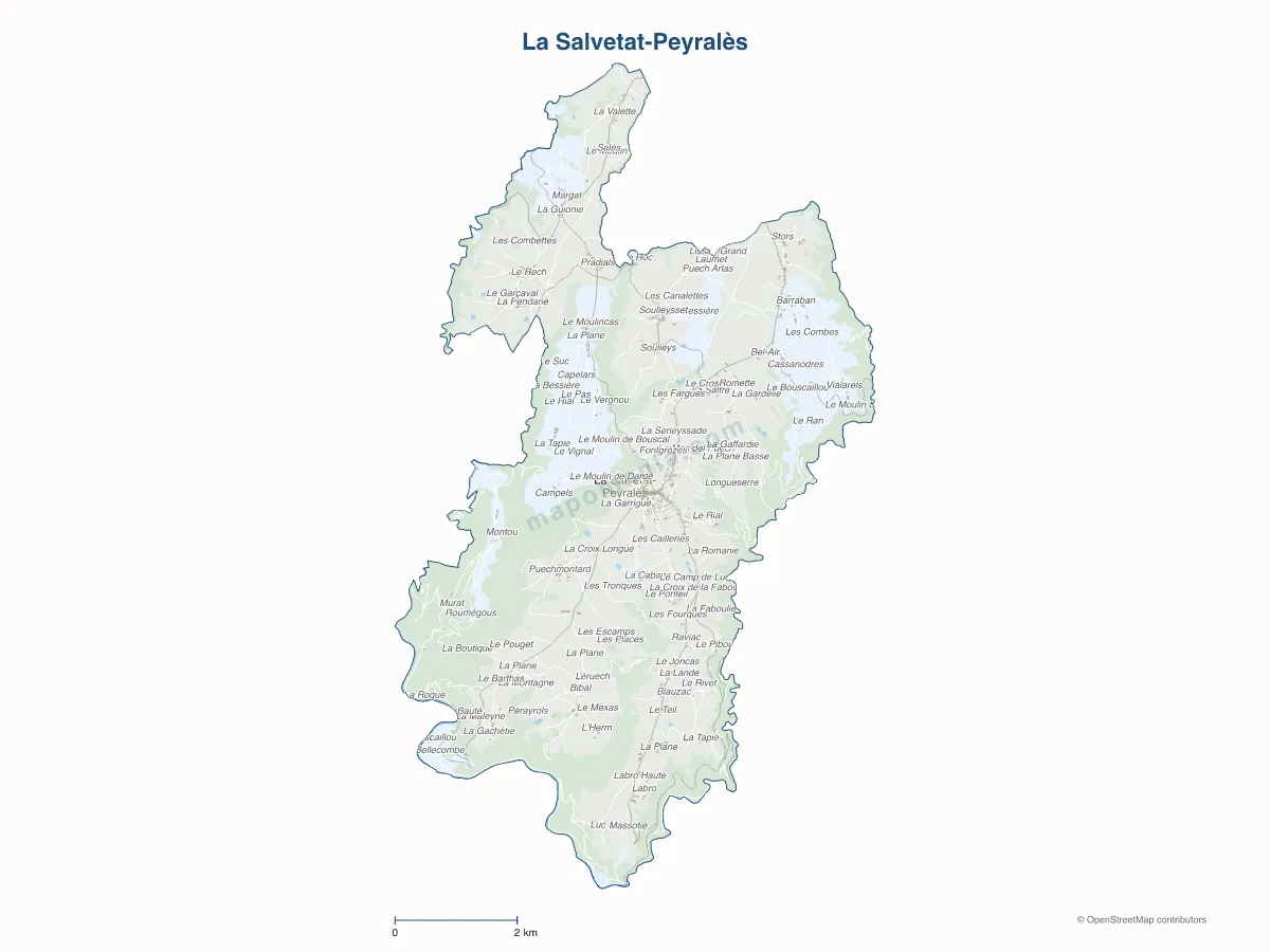 Carte de La Salvetat-Peyralès à personnaliser