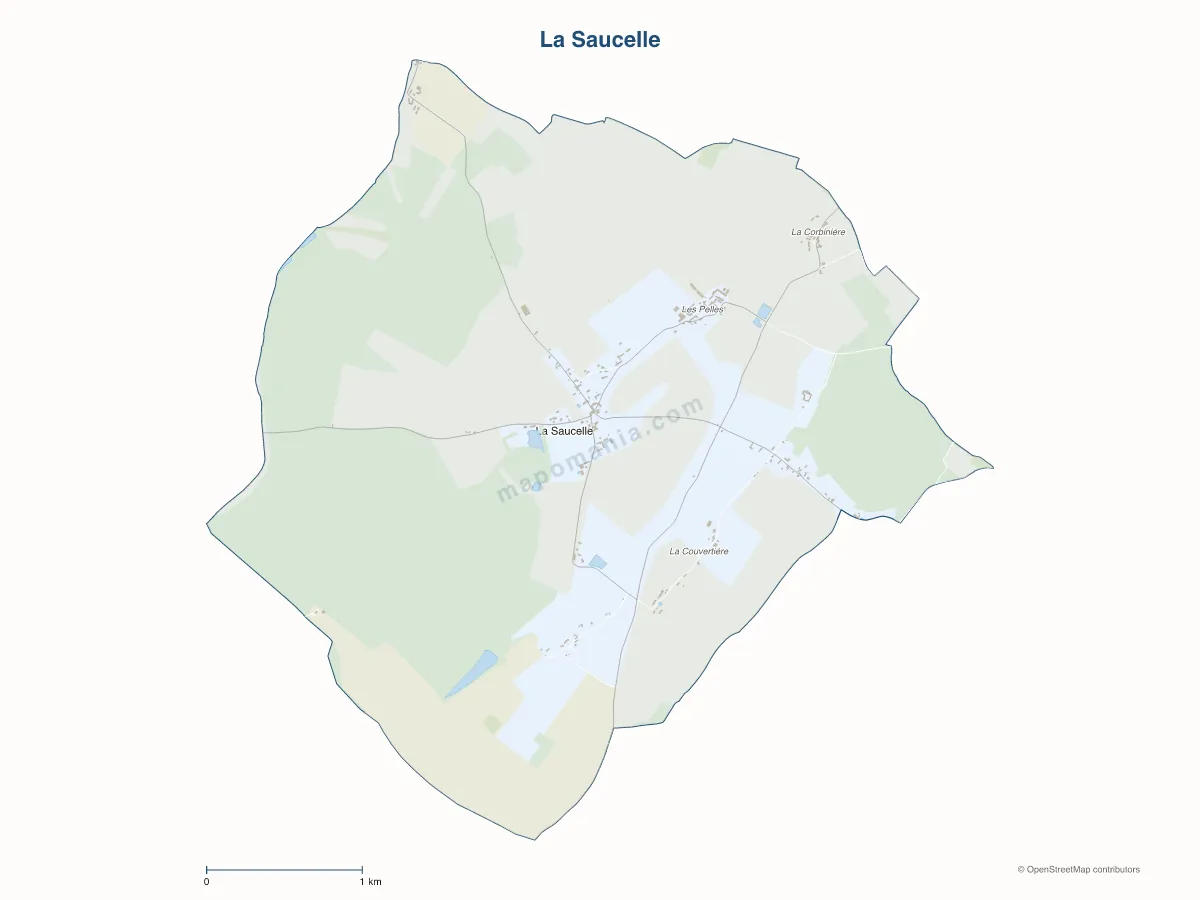 Carte de La Saucelle à personnaliser