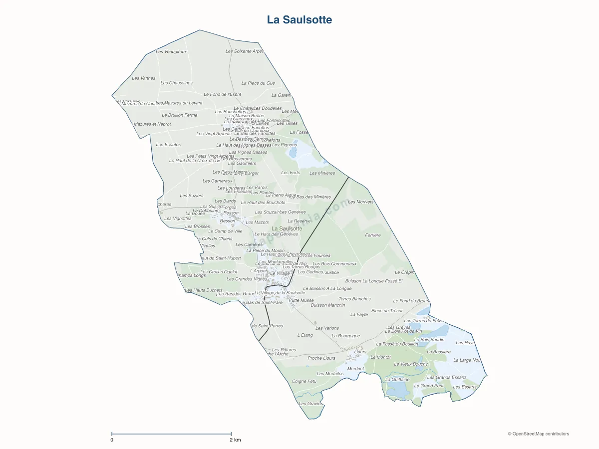 Carte de La Saulsotte à personnaliser