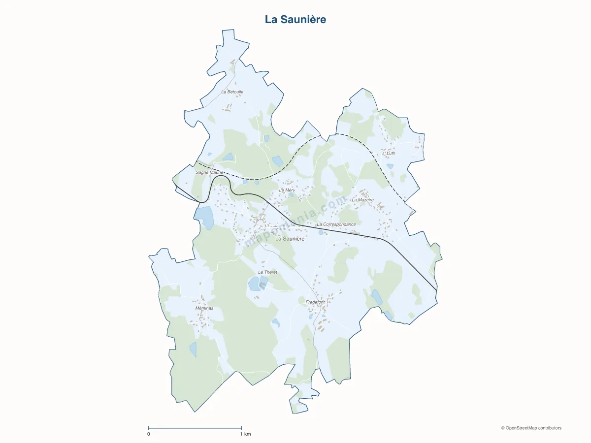 Carte de La Saunière à personnaliser