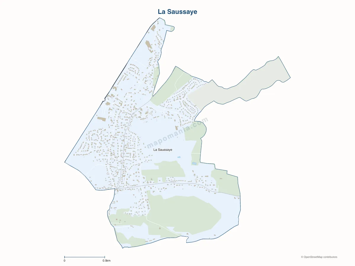 Carte de La Saussaye à personnaliser