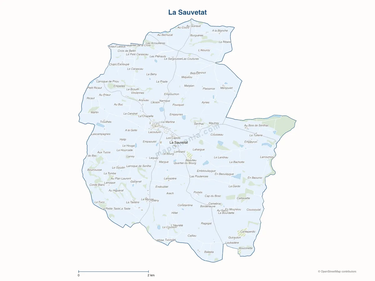 Carte de La Sauvetat à personnaliser