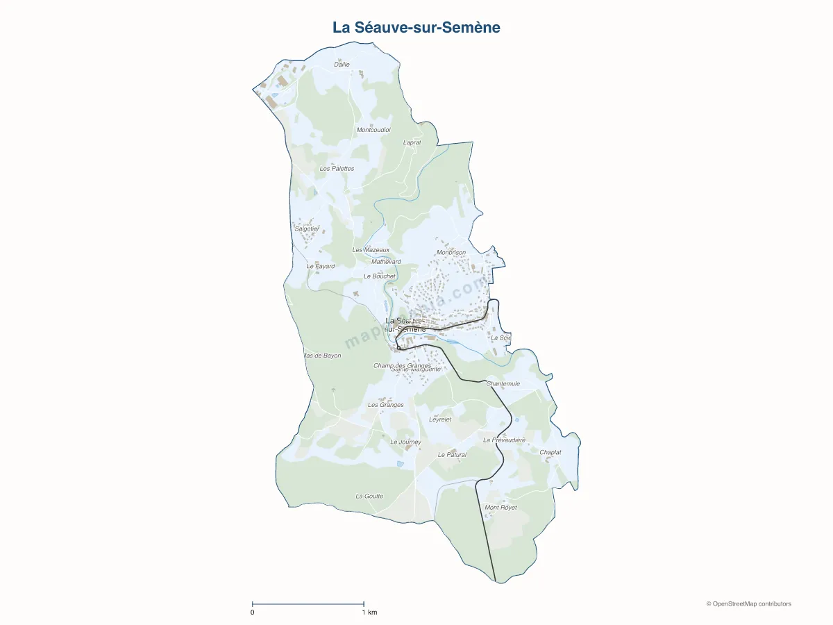 Carte de La Séauve-sur-Semène à personnaliser