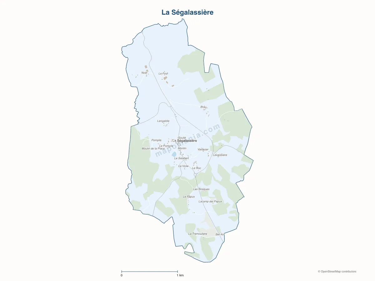 Carte de La Ségalassière à personnaliser