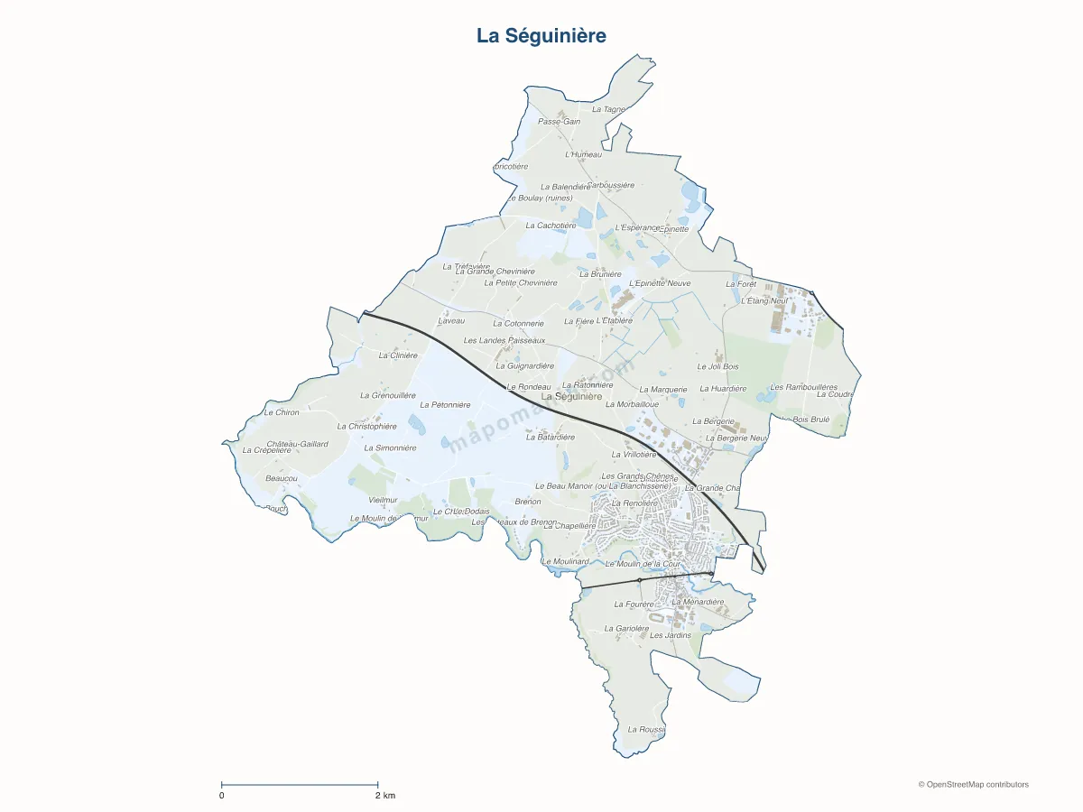 Carte de La Séguinière à personnaliser