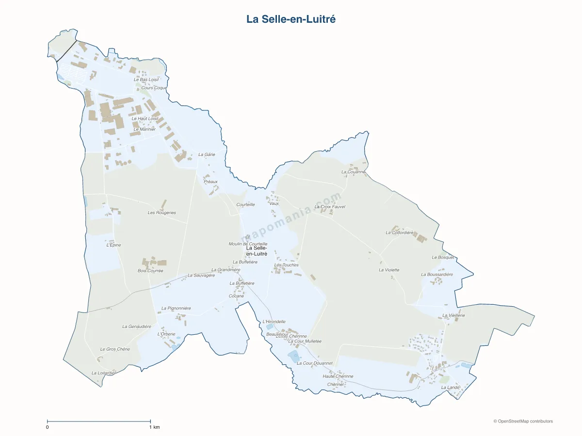 Carte de La Selle-en-Luitré à personnaliser