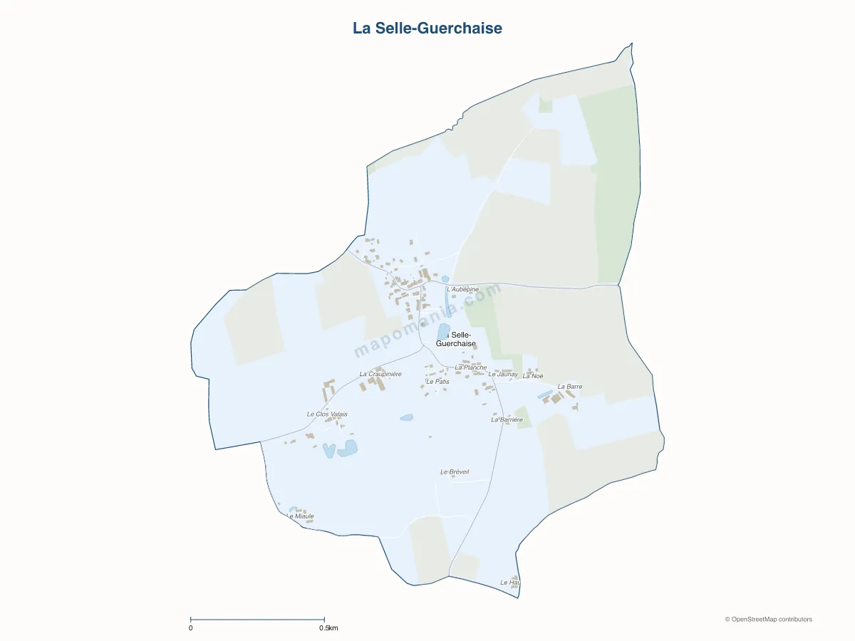 Carte de La Selle-Guerchaise à personnaliser
