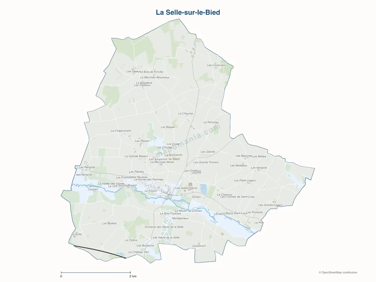 Carte de La Selle-sur-le-Bied à personnaliser