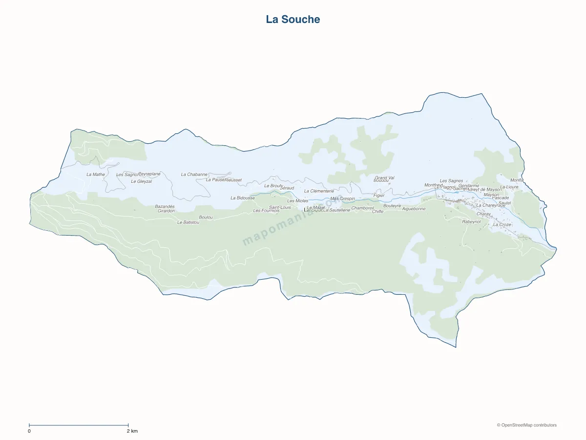 Carte de La Souche à personnaliser