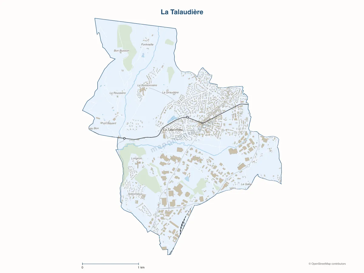 Carte de La Talaudière à personnaliser