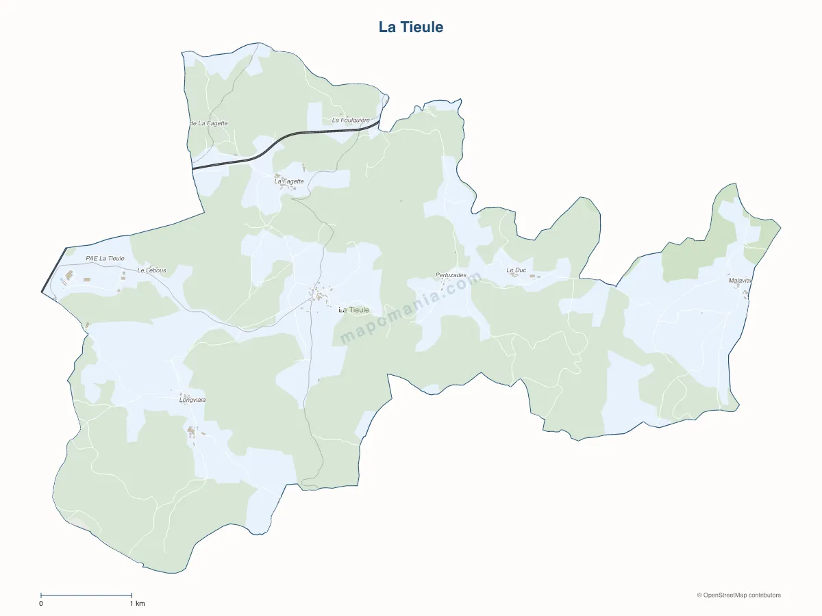 Carte de La Tieule à personnaliser