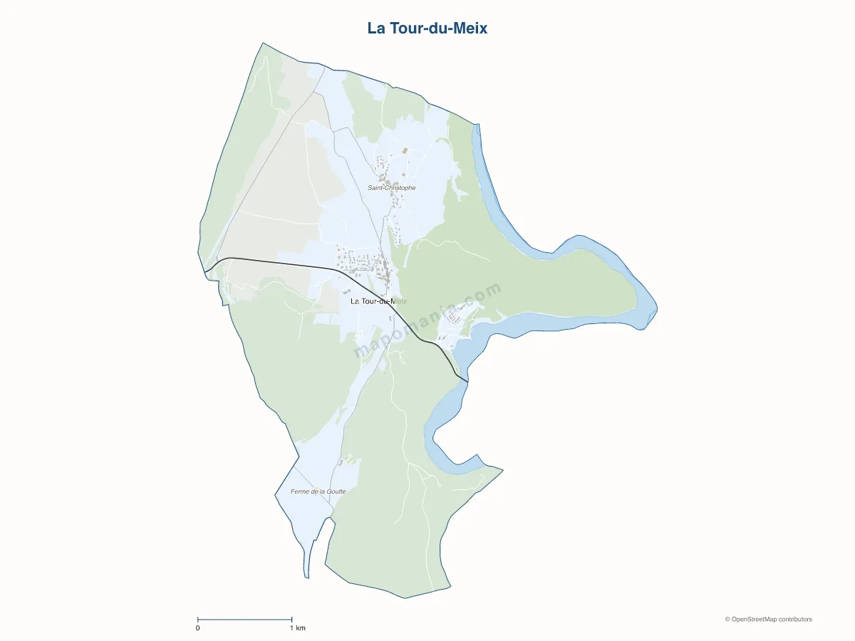 Carte de La Tour-du-Meix à personnaliser