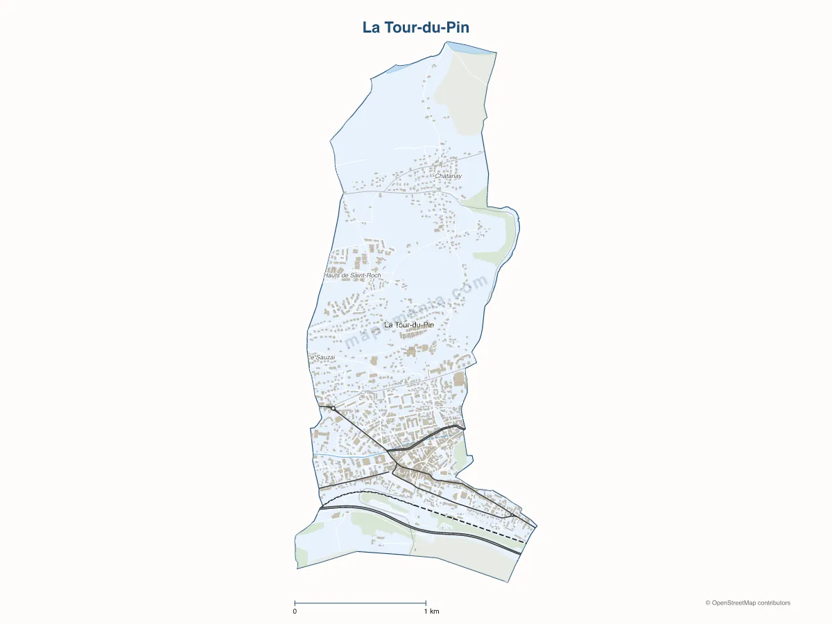 Carte de La Tour-du-Pin à personnaliser