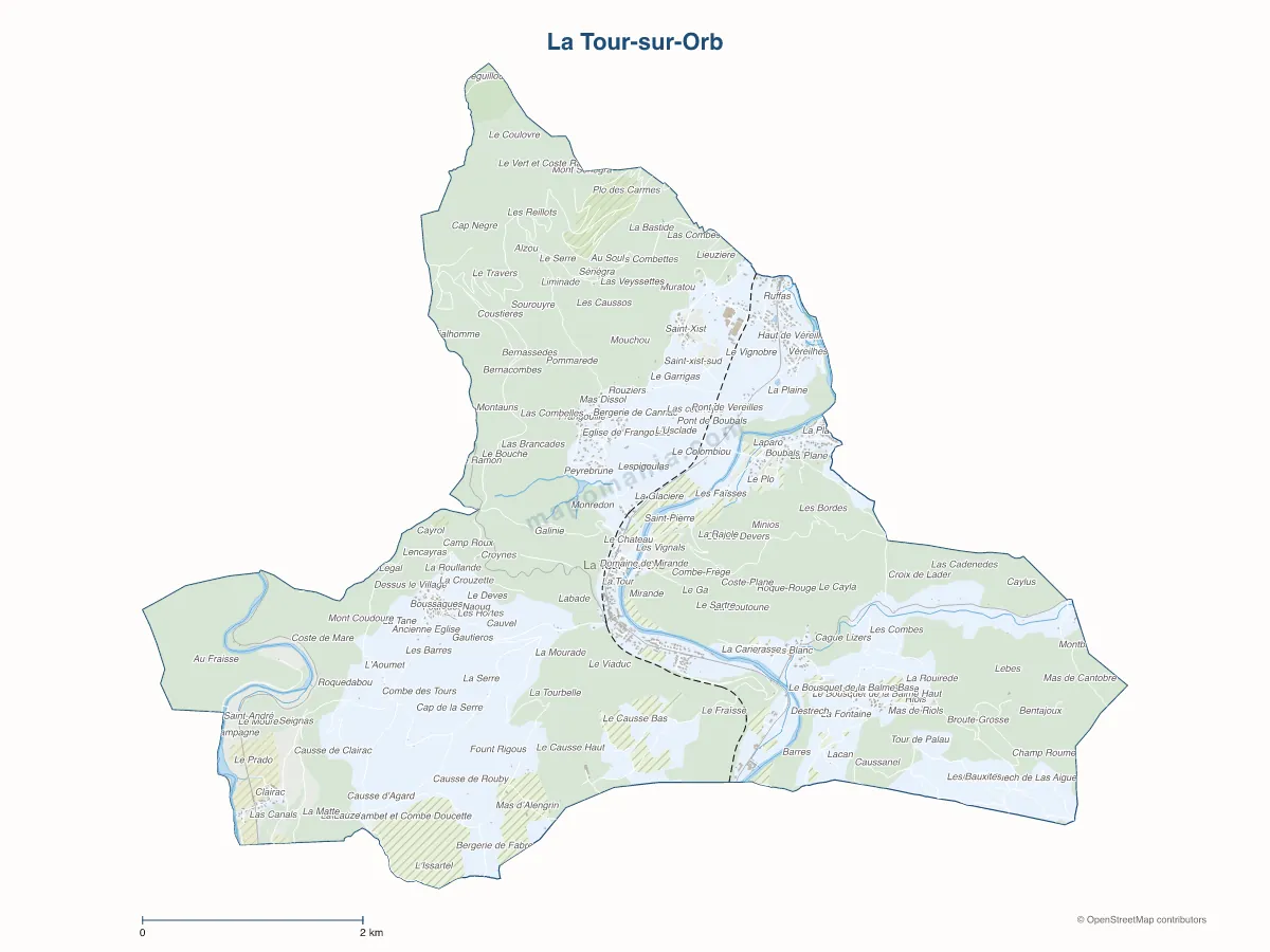 Carte de La Tour-sur-Orb à personnaliser
