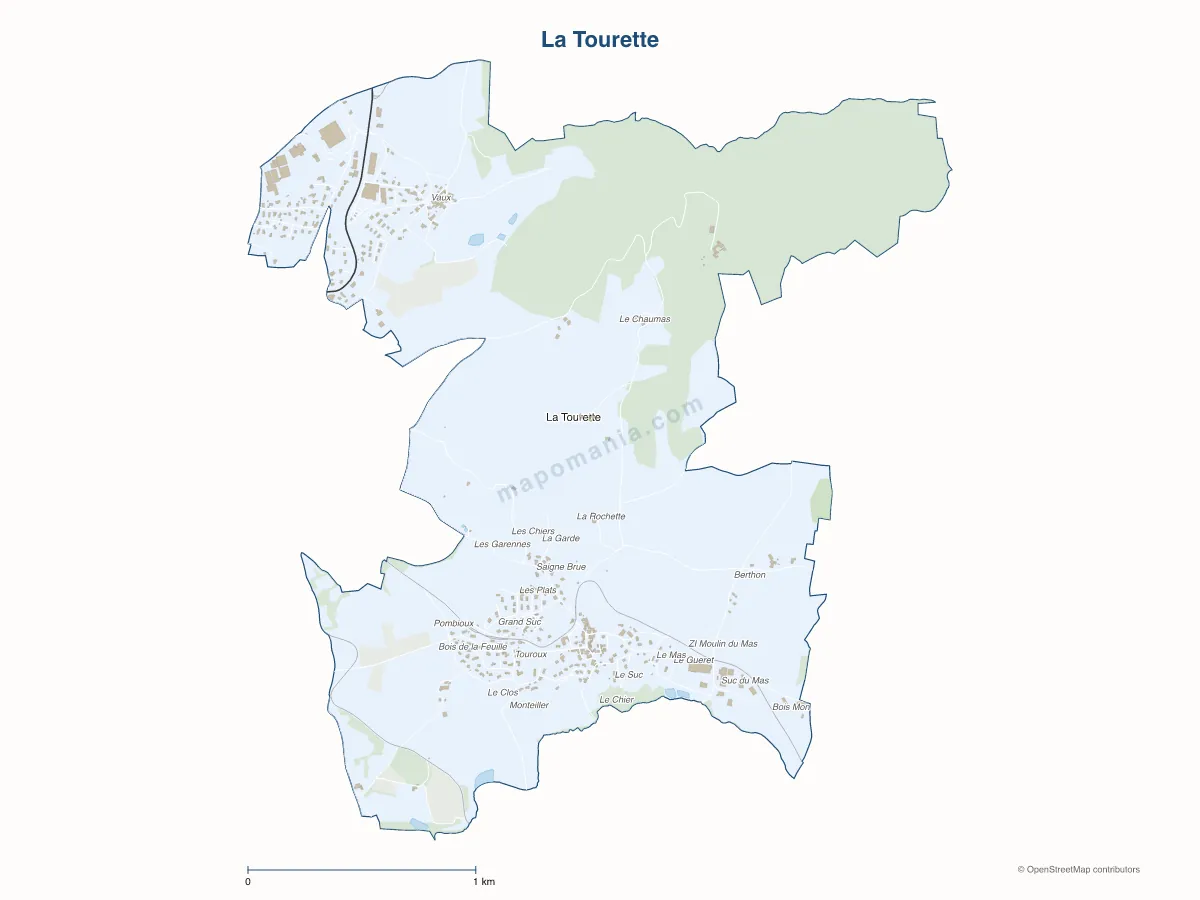 Carte de La Tourette à personnaliser