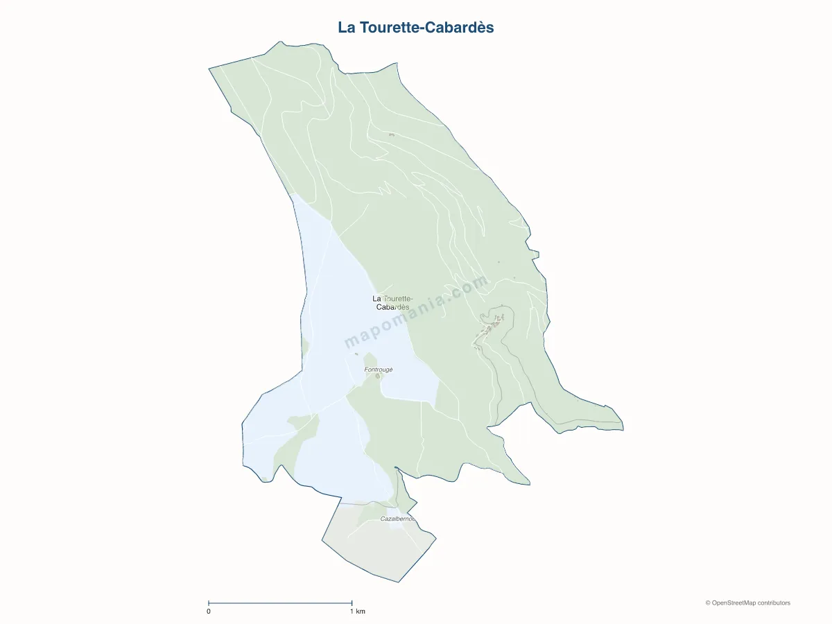 Carte de La Tourette-Cabardès à personnaliser