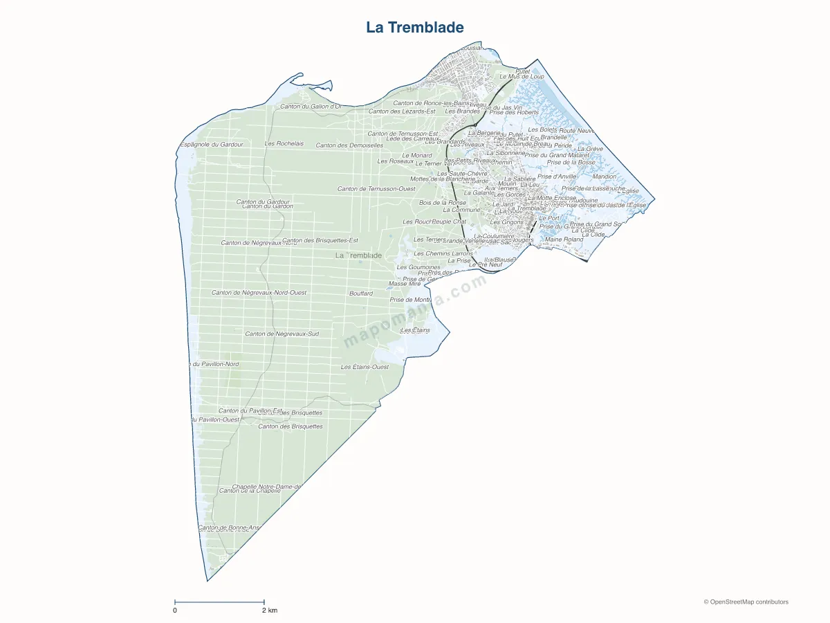 Carte de La Tremblade à personnaliser