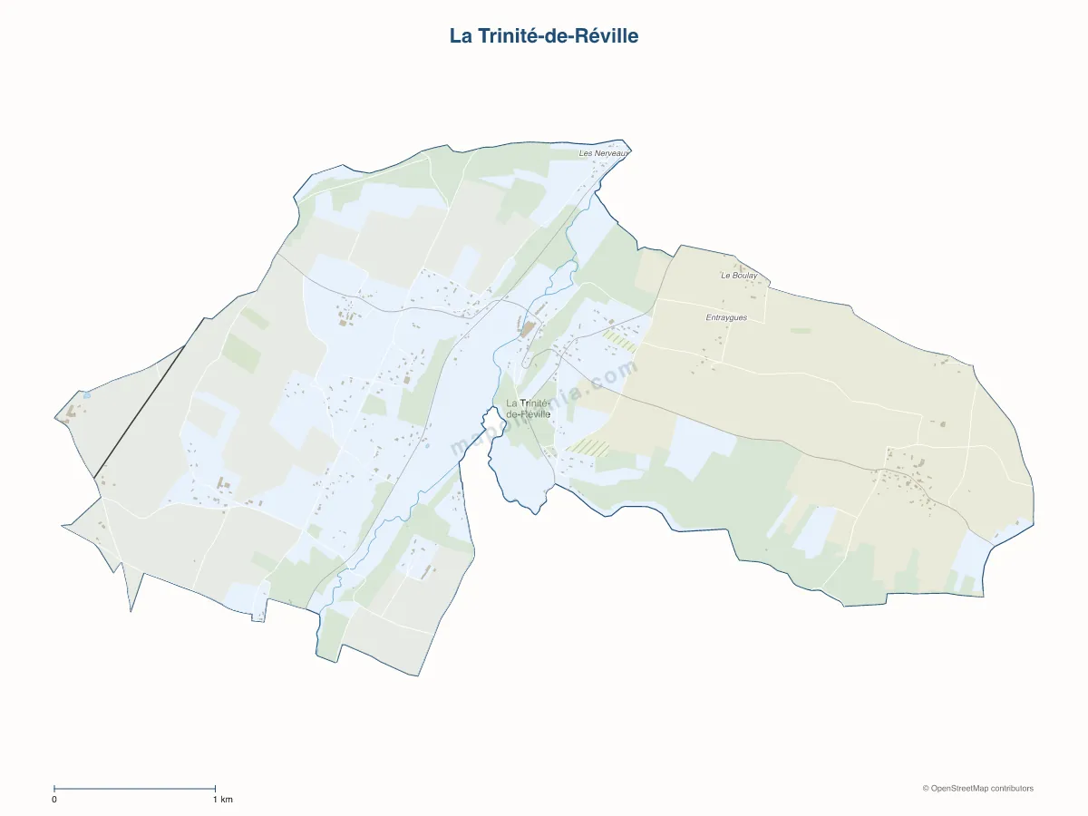 Carte de La Trinité-de-Réville à personnaliser
