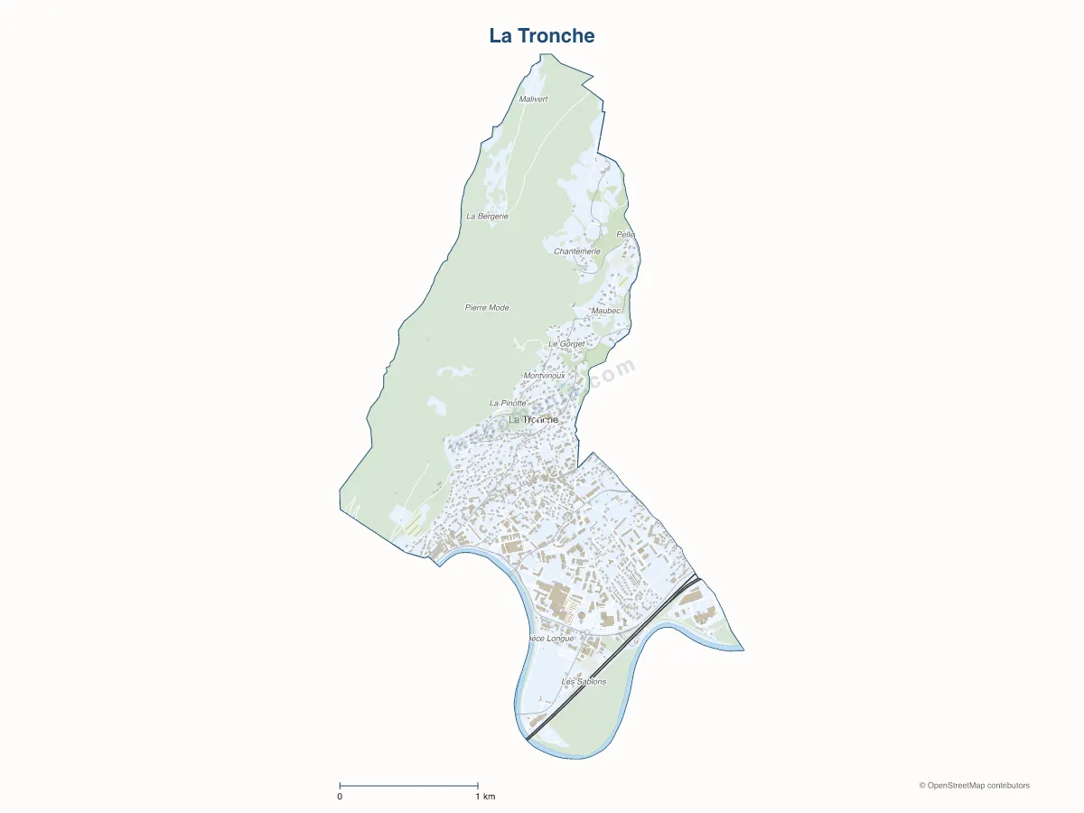 Carte de La Tronche à personnaliser