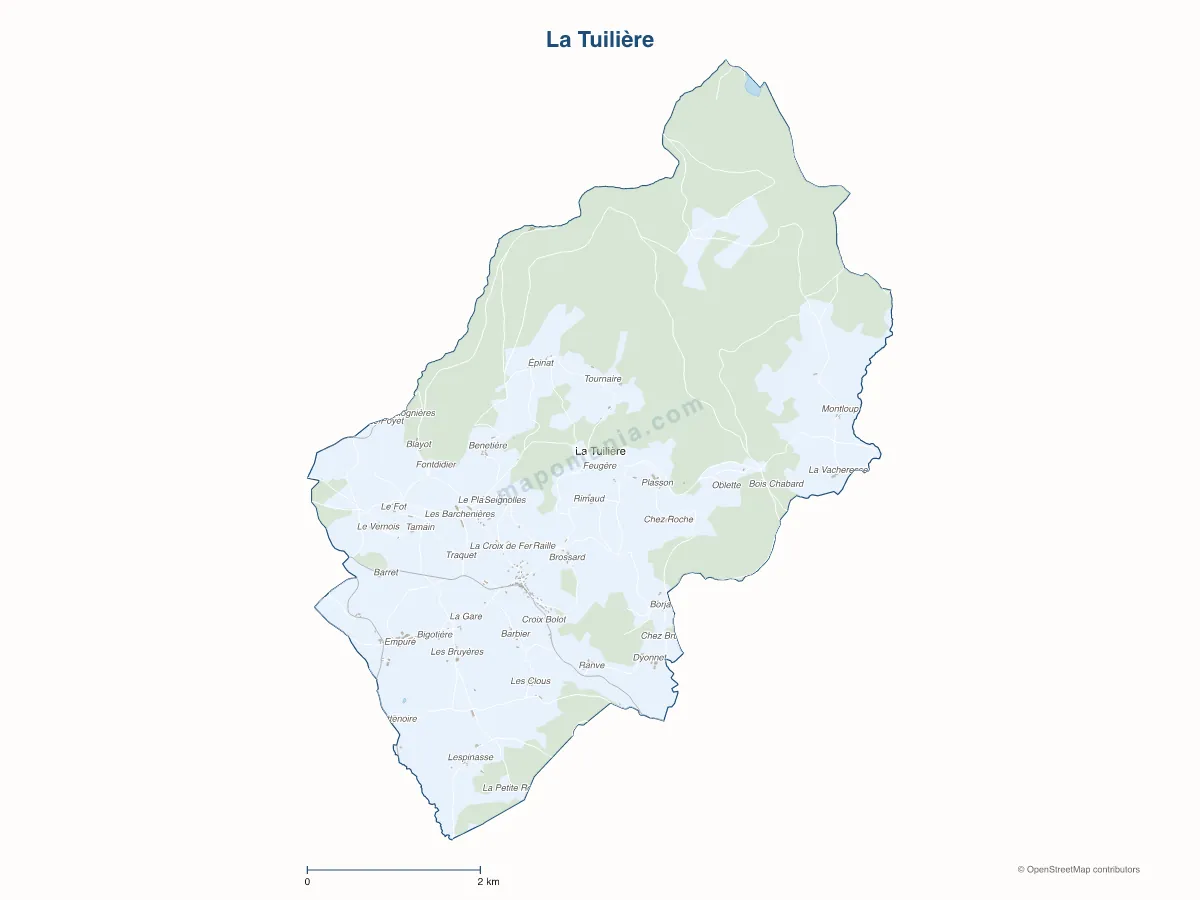 Carte de La Tuilière à personnaliser