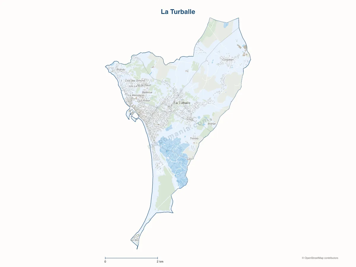 Carte de La Turballe à personnaliser