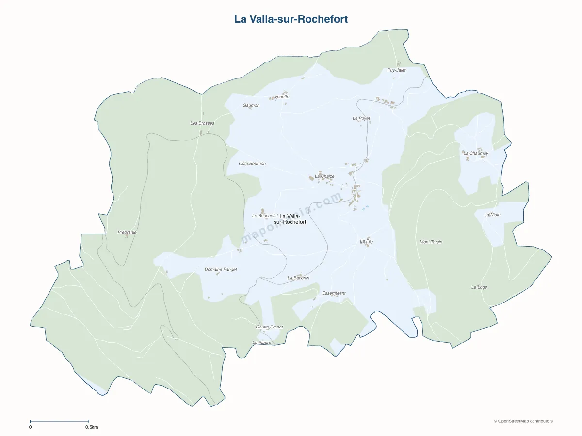 Carte de La Valla-sur-Rochefort à personnaliser