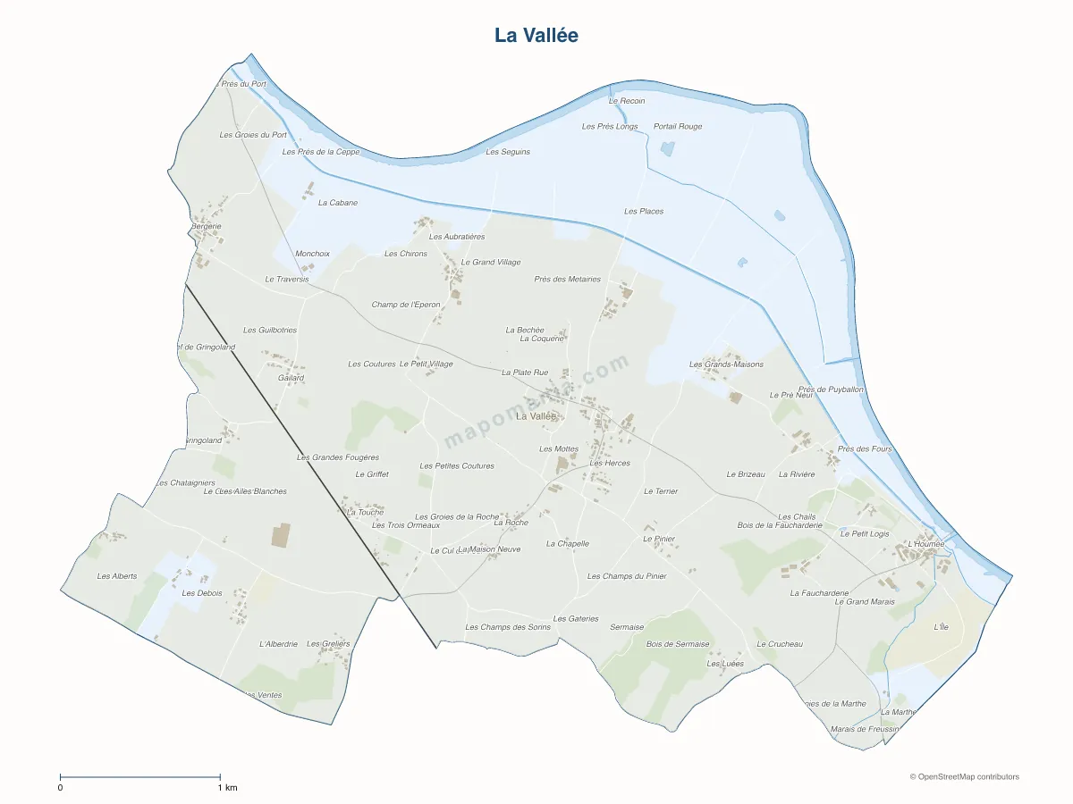 Carte de La Vallée à personnaliser