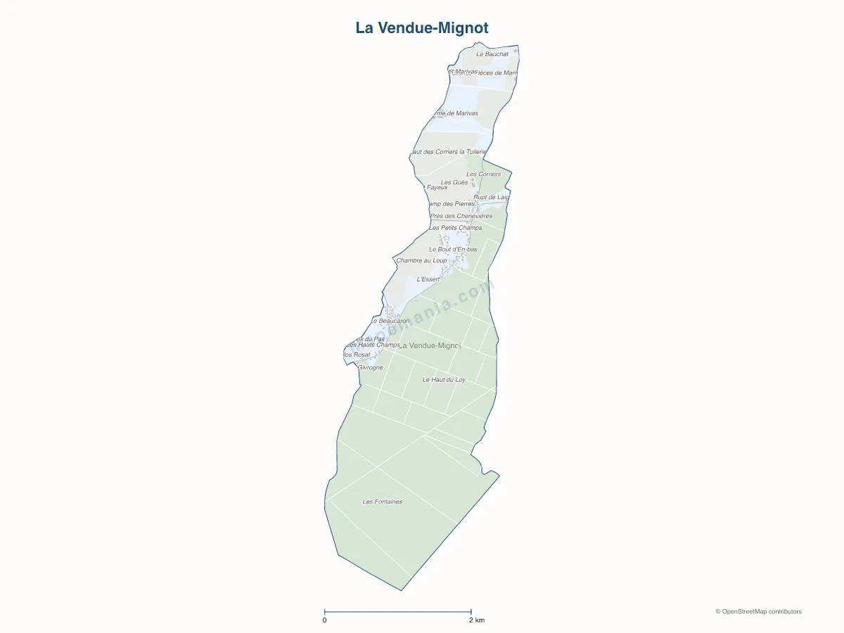 Carte de La Vendue-Mignot à personnaliser