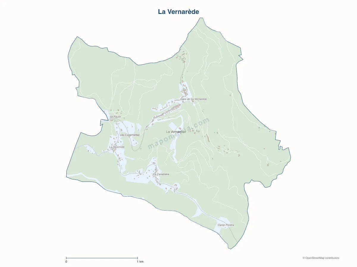Carte de La Vernarède à personnaliser