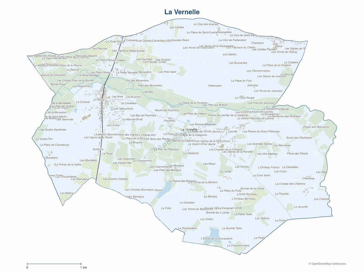Carte de La Vernelle à personnaliser