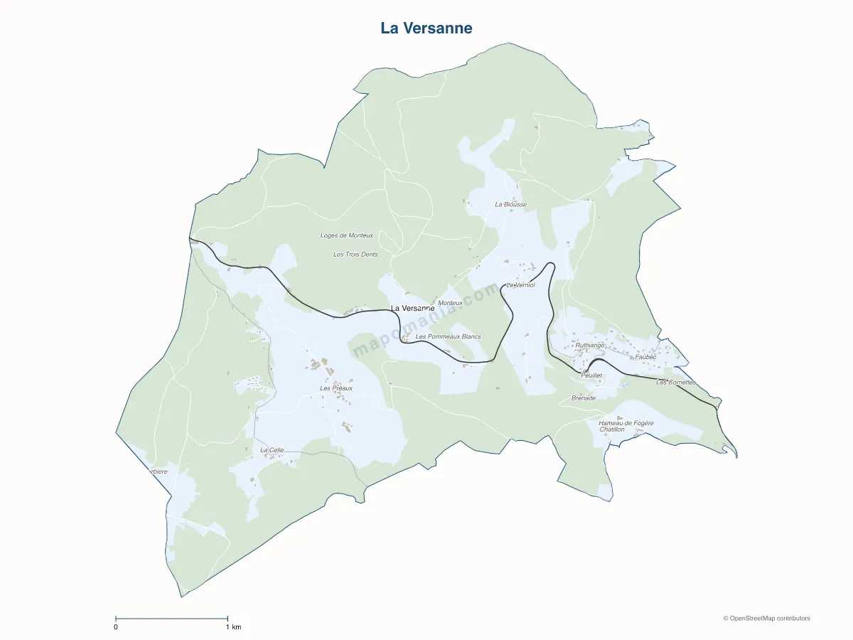 Carte de La Versanne à personnaliser