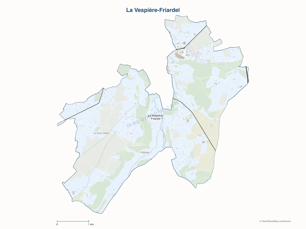 Carte de La Vespière-Friardel à personnaliser