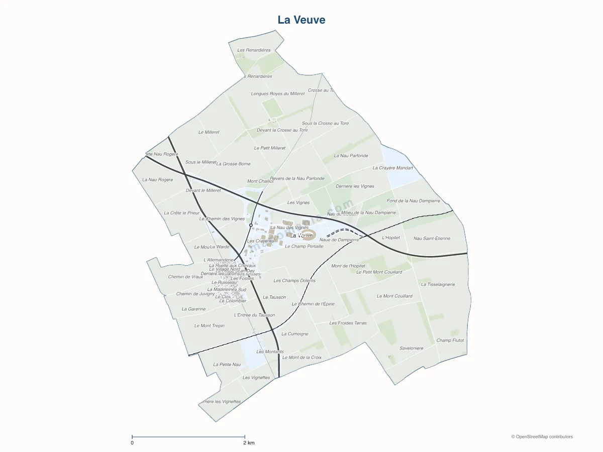 Carte de La Veuve à personnaliser