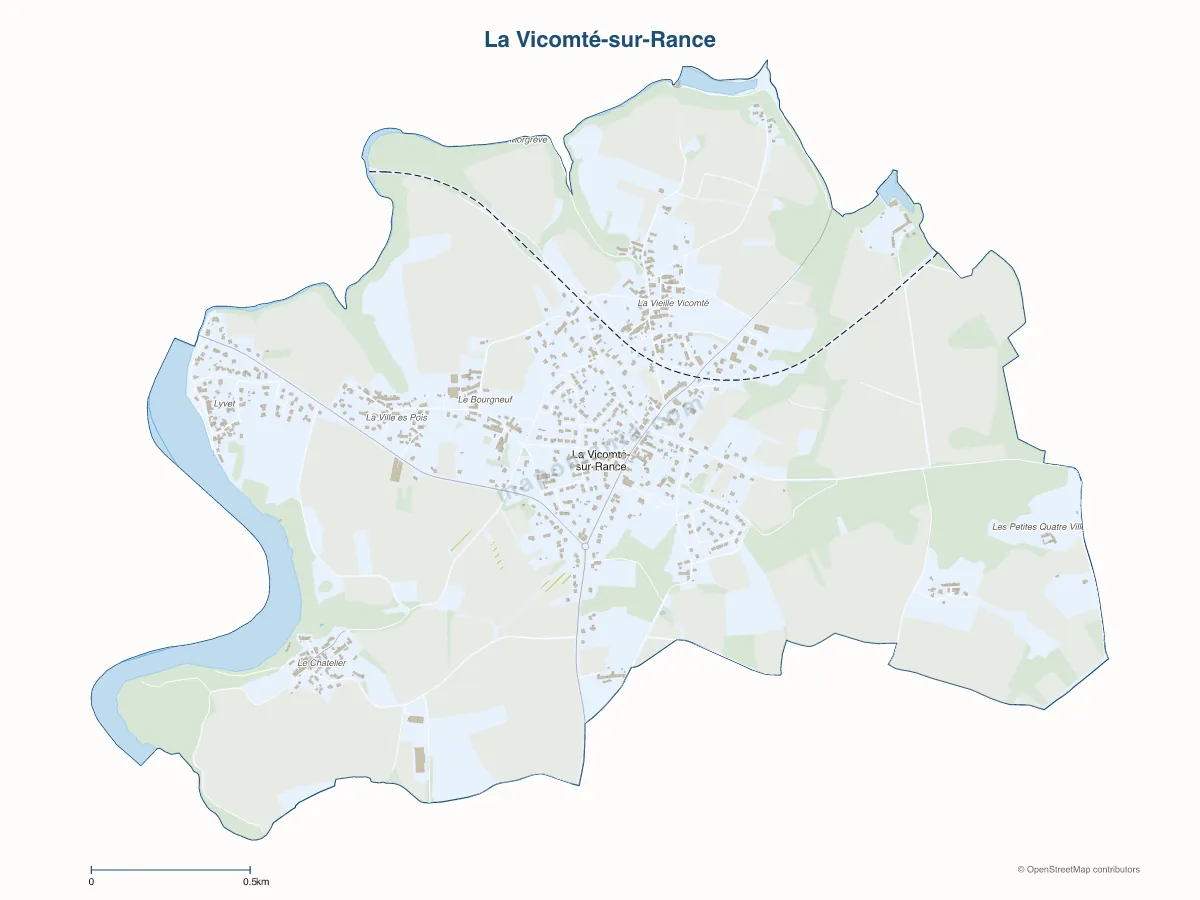 Carte de La Vicomté-sur-Rance à personnaliser